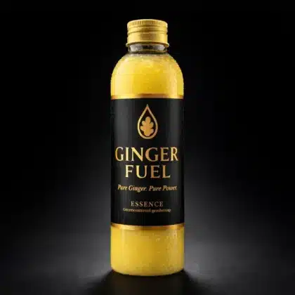 gingerfuel essence fles hero zwarte achtergrond